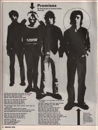 Buzzcocks - Promises Lyrics - Smash Hits December 1978