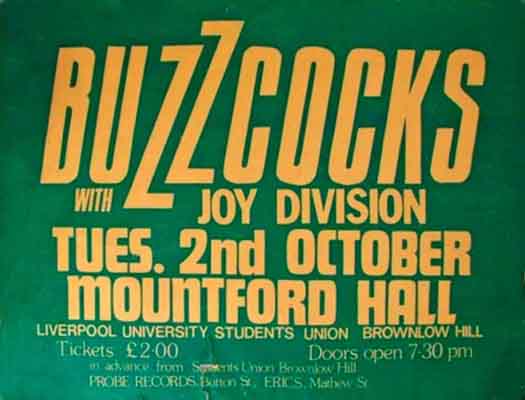 Buzzcocks / Joy Division - DeMontfort Hall Ticket 