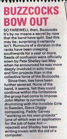 Buzzcocks Smash Hits June 25 1980