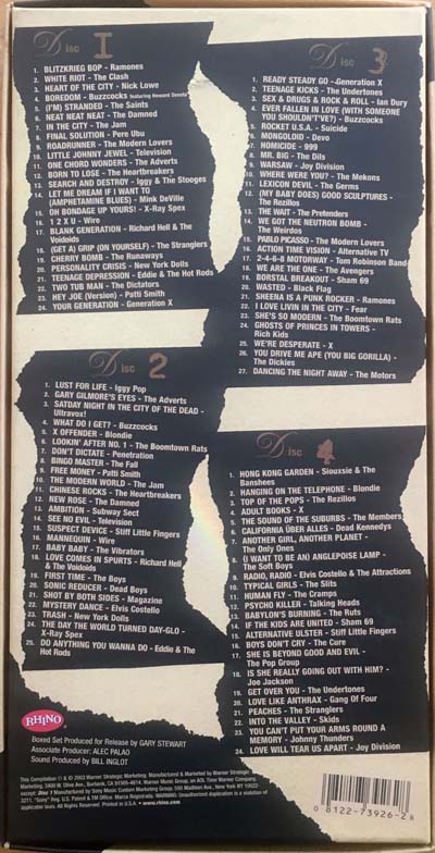 Various - No Thanks! The '70s Punk Rebellion - US 4xCD 2003 (Rhino - R2 7392)